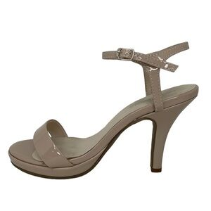 Benjamin Walk Comfort Heel Women's 7 Tan Nude Pumps Open Toe Ankle Strap Shoes
